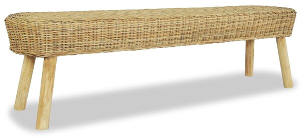 Ławka do przedpokoju, naturalny rattan, 160x35x45 cm