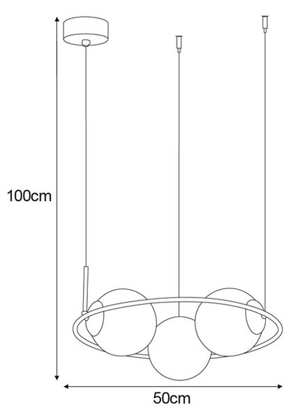 Geometryczna lampa wisząca z bursztynowymi kloszami - A202 Z7-N12