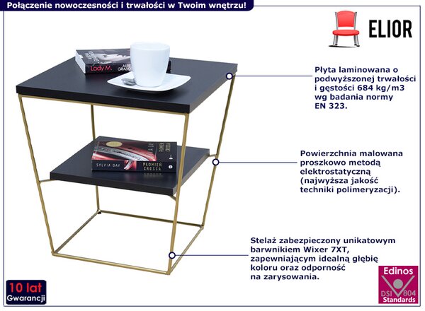 Stolik kawowy w stylu glamour czarny Z5-E68