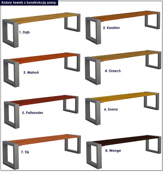 Drewniana ławka na metalowych nogach 150cm Eret 8X Z1-W07