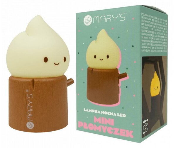 Lampka nocna dla dzieci bezprzewodowa brązowa mini płomyczek LED 0.4 + 0.4W Mary's