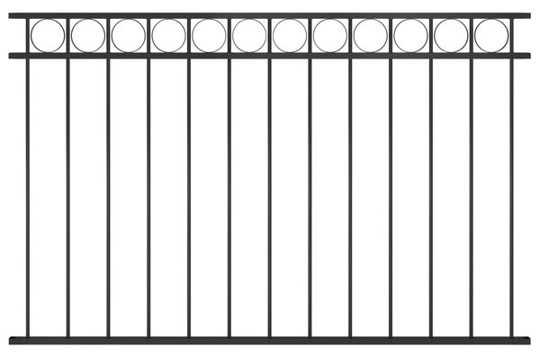 Panel ogrodzeniowy, stalowy, 1,7 x 1 m, czarny