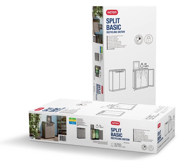 Split Cabinet Basic Kosz do recyklingu - szary KETER 9736