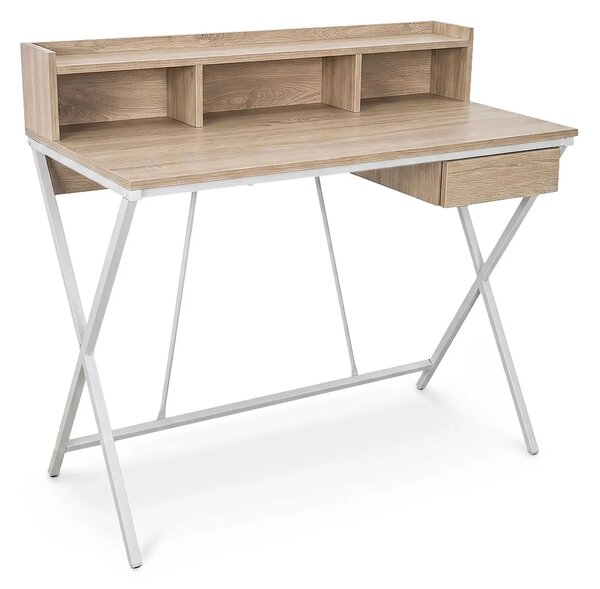 Nowoczesne biurko z nadstawką dąb sonoma 100 cm - Corvello