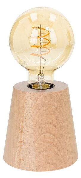 Drewniana lampa stołowa z odkrytą żarówką - A103-Xayo