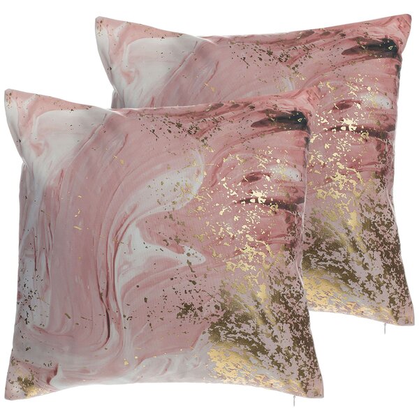 Zestaw 2 poduszek dekoracyjnych różowy 45 x 45 cm Lantana Beliani