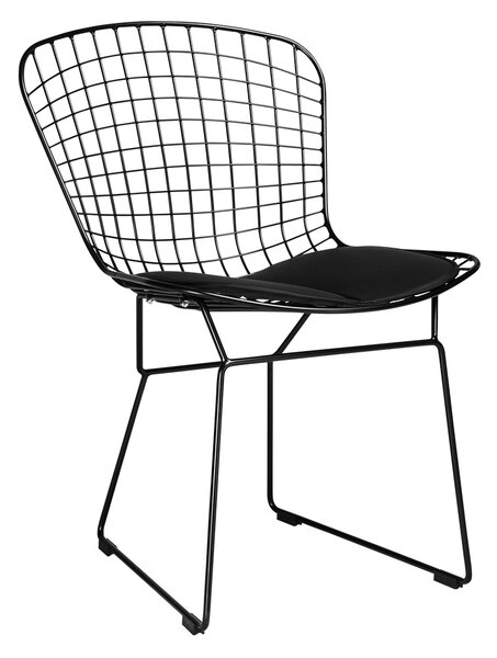 Metalowe krzesło z poduszką na siedzisku Net Soft black