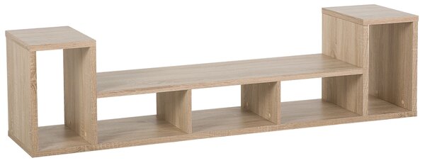 Szafka RTV jasne drewno 120 cm 5 półek styl minimalistyczny Cordoba Beliani