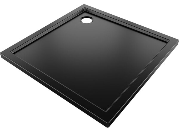 Mexen Flow brodzik kwadratowy slim 70 x 70 cm, czarny mat - 46S707070