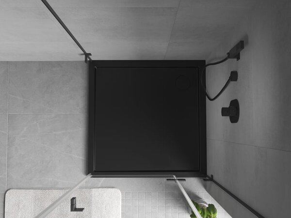 Mexen Flow brodzik kwadratowy slim 70 x 70 cm, czarny mat - 46S707070