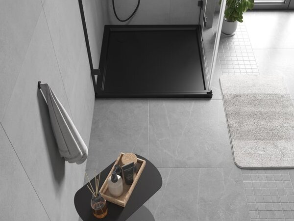 Mexen Flow brodzik kwadratowy slim 70 x 70 cm, czarny mat - 46S707070