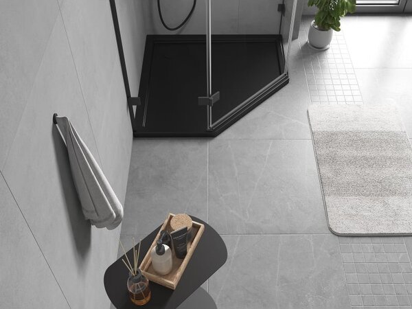 Mexen Flow brodzik pięciokątny slim 90 x 90 cm, czarny mat - 46P709090