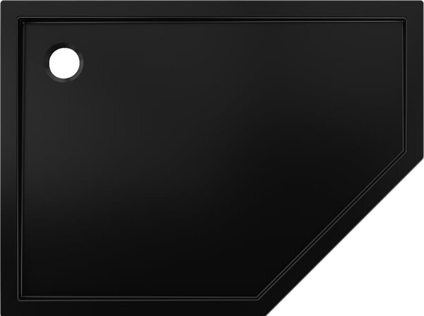 Mexen Flow brodzik pięciokątny slim lewy 100 x 80 cm, czarny mat - 46P708010L