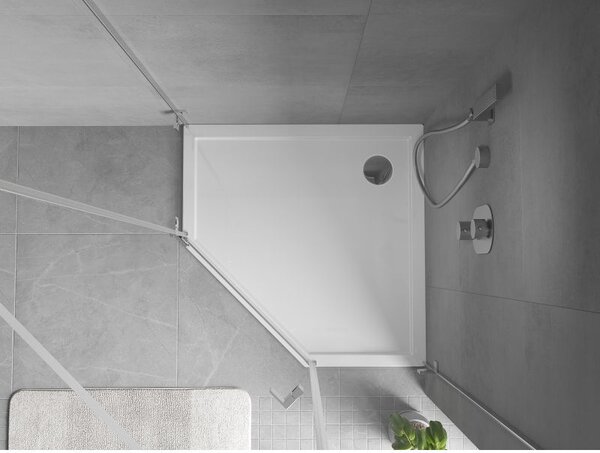 Mexen Flow brodzik pięciokątny slim 80 x 80 cm, biały połysk - 46P108080