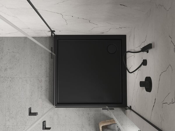Mexen Flow+ brodzik kwadratowy 100 x 100 cm, czarny mat - 46S701010H
