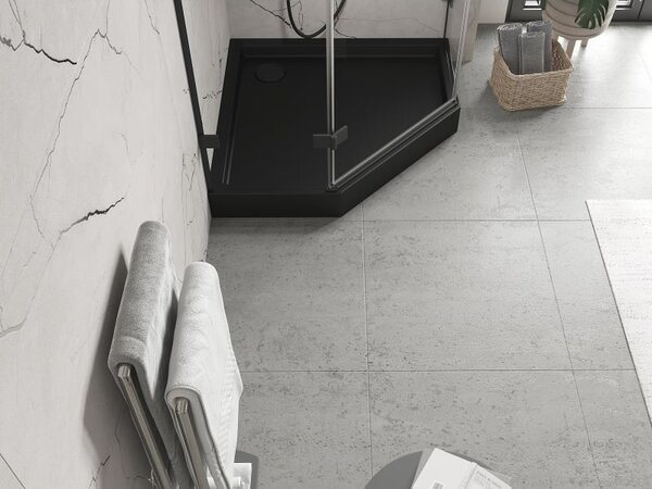 Mexen Flow+ brodzik pięciokątny 80 x 80 cm, czarny mat - 46P708080H