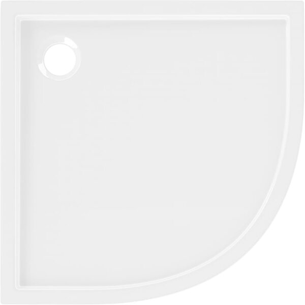 Mexen Flow brodzik półokrągły slim 80 x 80 cm, biały połysk - 46Q108080