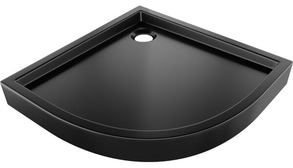 Mexen Flow+ brodzik półokrągły 80 x 80 cm, czarny mat - 46Q708080H
