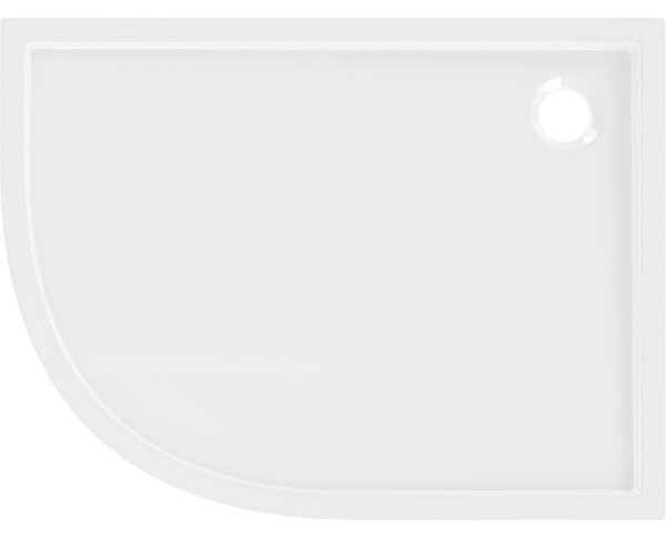 Mexen Flow brodzik półokrągły asymetryczny slim prawy 100 x 80 cm, biały połysk - 46Q108010R