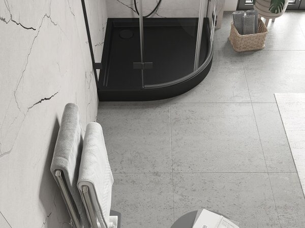 Mexen Flow+ brodzik półokrągły 80 x 80 cm, czarny mat - 46Q708080H