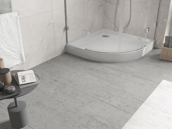 Mexen Flow+ brodzik półokrągły 80 x 80 cm, biały połysk - 46Q108080H