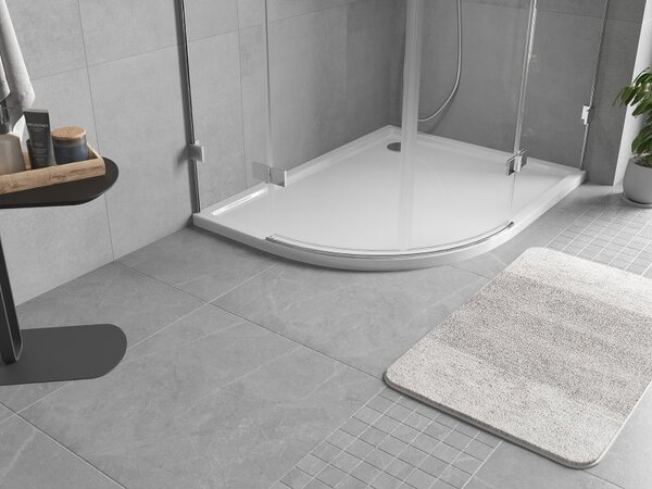 Mexen Flow brodzik półokrągły asymetryczny slim prawy 100 x 80 cm, biały połysk - 46Q108010R