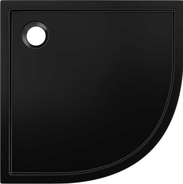 Mexen Flow brodzik półokrągły slim 80 x 80 cm, czarny mat - 46Q708080