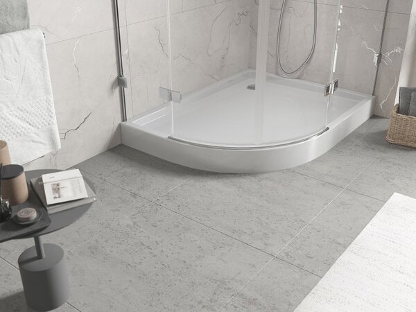 Mexen Flow+ brodzik półokrągły asymetryczny prawy 100 x 90 cm, biały połysk - 46Q109010RH