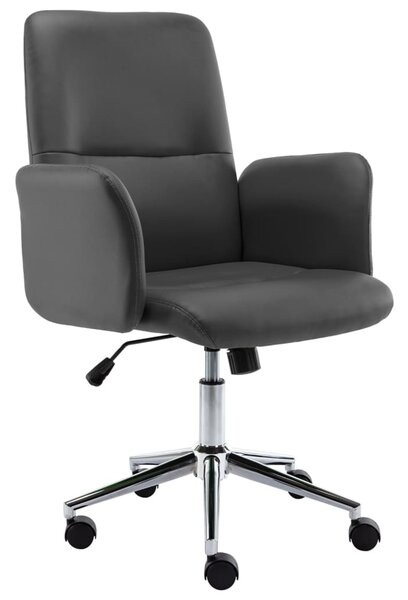 Krzesło biurowe, szare, obite sztuczną skórą