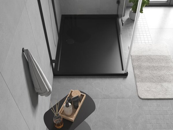 Mexen Flow brodzik prostokątny slim 90 x 75 cm, czarny mat - 46R707590