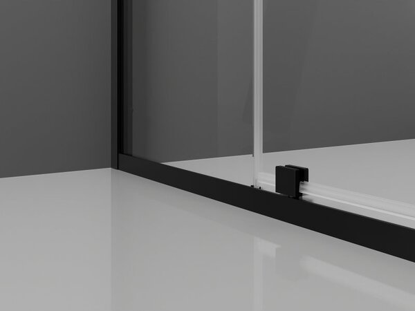 Mexen Exo drzwi prysznicowe uchylne 130 cm, transparent, czarne - 819-130-000-70-00