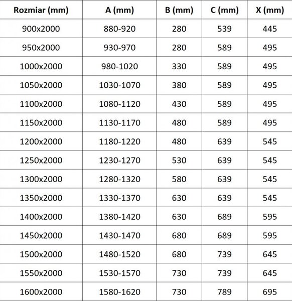 Mexen Exo drzwi prysznicowe uchylne 100 cm, transparent, czarne - 819-100-000-70-00
