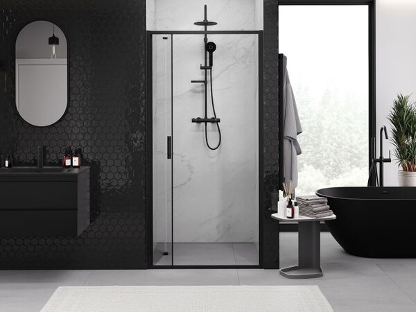 Mexen Exo drzwi prysznicowe składane 65 cm, transparent, czarne - 816-065-000-70-00