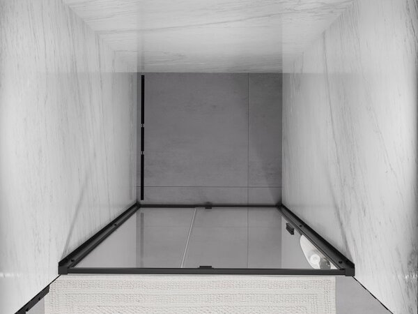 Mexen Exo drzwi prysznicowe uchylne 100 cm, transparent, czarne - 819-100-000-70-00
