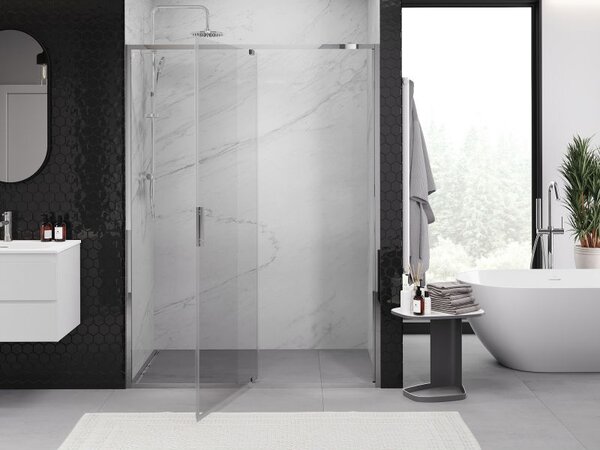 Mexen Exo drzwi prysznicowe uchylne 160 cm, transparent, chrom - 819-160-000-01-00