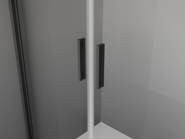 Mexen Exo drzwi prysznicowe podwójne uchylne 70 cm, transparent, czarne - 8182-070-000-70-00
