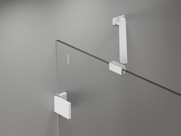 Mexen Lunar drzwi prysznicowe uchylne lewe 90 cm, transparent, białe - 834-090-000-20-00-L