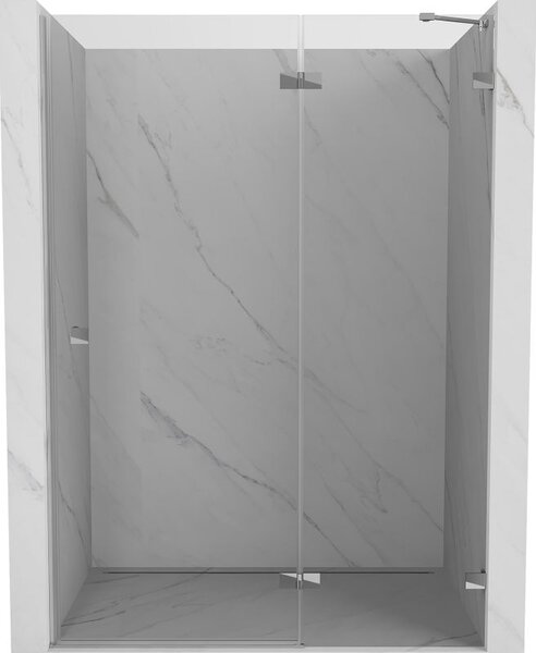 Mexen Lunar drzwi prysznicowe uchylne prawe 130 cm, transparent, chrom - 834-130-000-01-00-P