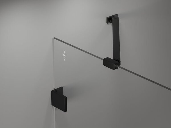 Mexen Lunar drzwi prysznicowe uchylne lewe 85 cm, transparent, czarne - 834-085-000-70-00-L