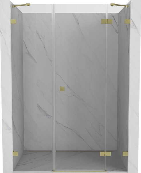 Mexen Lunar drzwi prysznicowe uchylne prawe 140 cm, transparent, złote szczotkowane - 834S-140-050-55-00-P