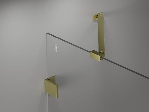 Mexen Lunar drzwi prysznicowe uchylne prawe 140 cm, transparent, złote szczotkowane - 834S-140-050-55-00-P