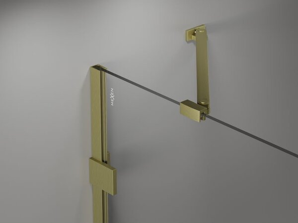 Mexen Lunar drzwi prysznicowe uchylne prawe 140 cm, transparent, złote szczotkowane - 834S-140-050-55-00-P