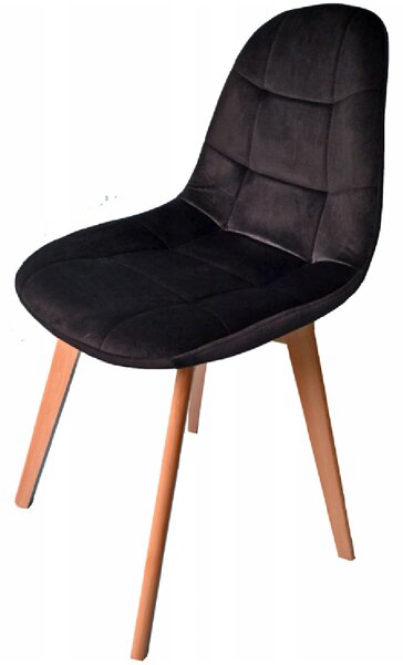 Krzesło do salonu Westa welurowe velvet czarne