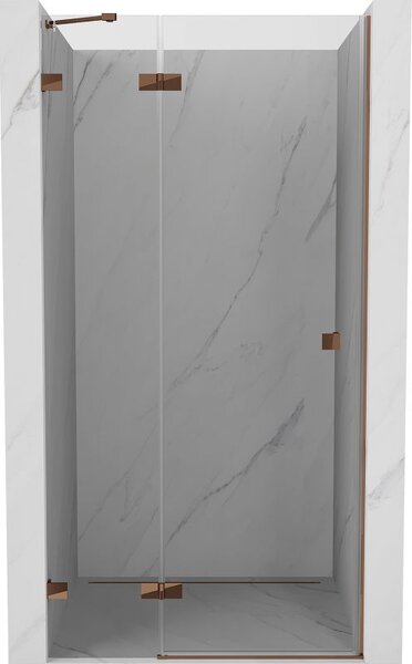 Mexen Lunar drzwi prysznicowe uchylne lewe 125 cm, transparent, różowe złoto - 834-125-000-60-00-L