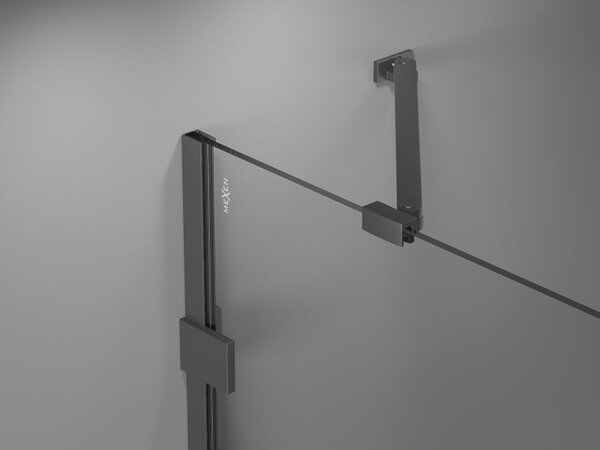 Mexen Lunar drzwi prysznicowe uchylne prawe 80 cm, transparent, gun metal - 834-080-000-95-00-P