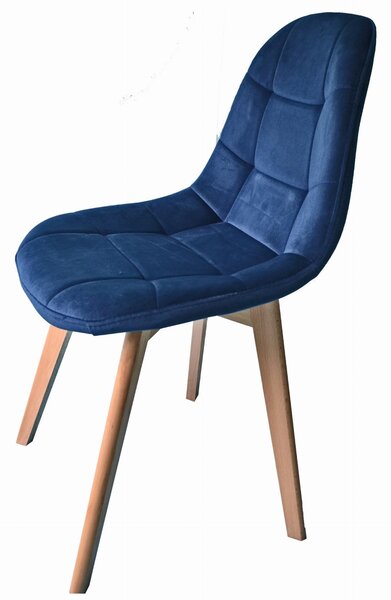 Krzesło do salonu Westa welurowe velvet niebieskie