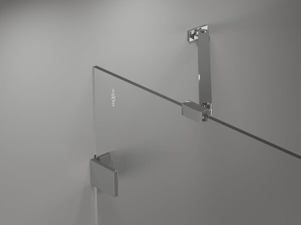 Mexen Lunar parawan nawannowy 2-skrzydłowy lewy 140 x 150 cm, transparent, chrom - 897-140-100-01-00-L