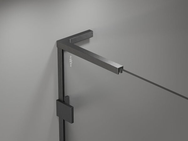 Mexen Lunar-B L drzwi prysznicowe uchylne prawe 110 cm, transparent, gun gray szczotkowany - 832SL-110-050-66-00-P