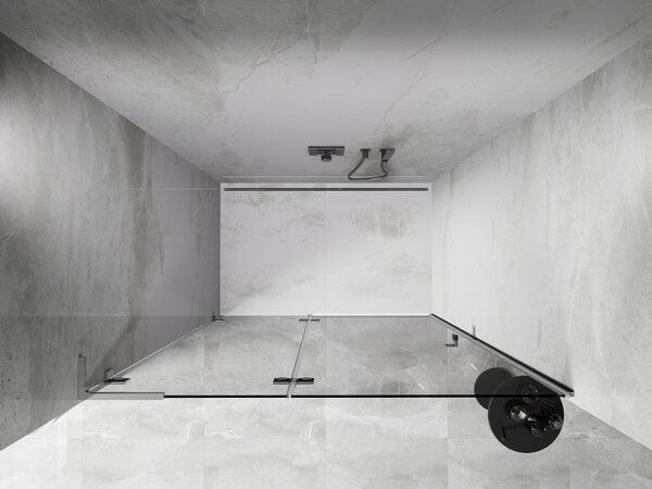 Mexen Lunar L drzwi prysznicowe uchylne lewe 135 cm, transparent, chrom - 834L-135-000-01-00-L