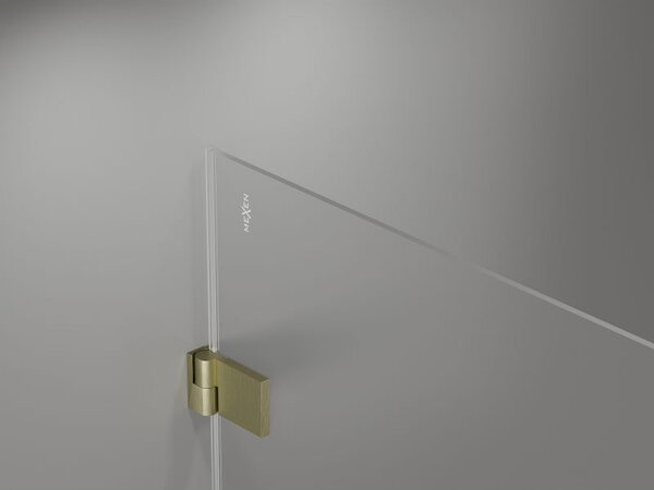 Mexen Lunar-B L kabina prysznicowa uchylna prawa 100 x 80 cm, transparent, złota szczotkowana - 832L-100-080-55-00-P